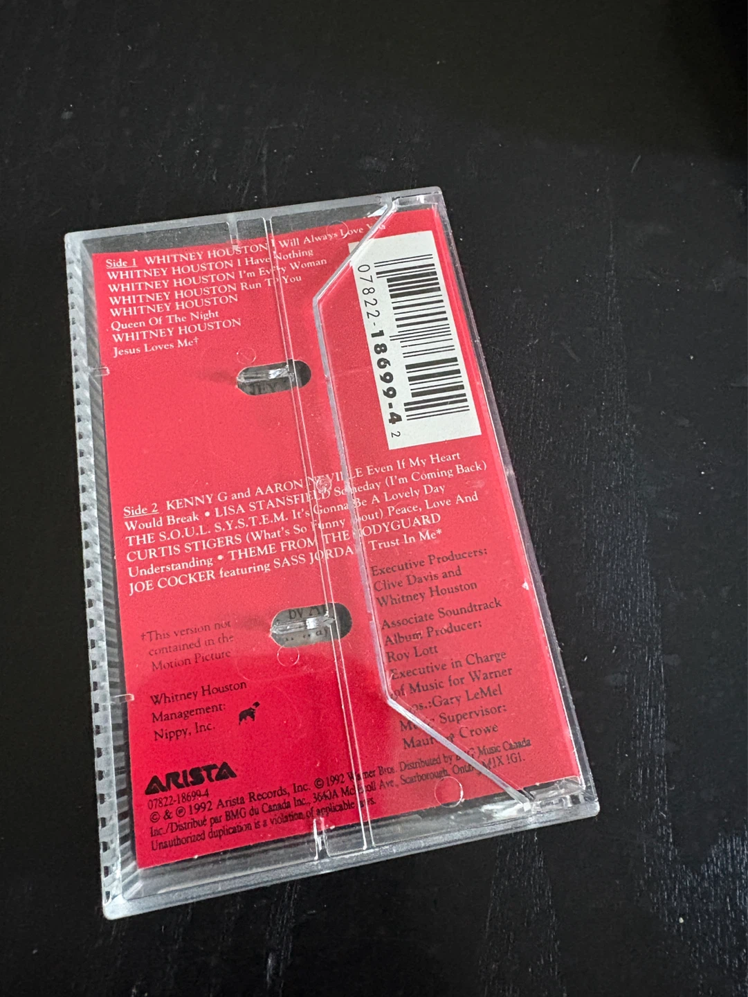 The Bodyguard Original Soundtrack Album Cassette Tape - photo 2
