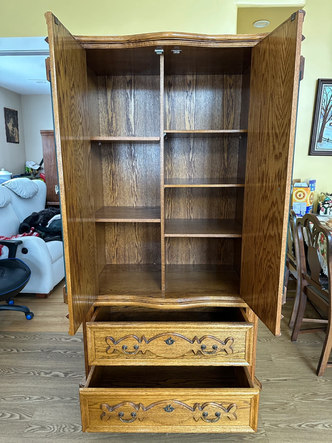 Custom 2 Piece Solid Oak Armoire / Wardrobe (CAN DELIVER) - photo 2