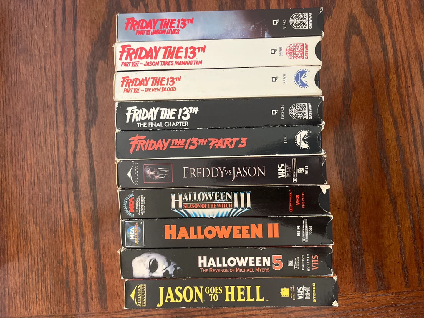 Collection of Friday the 13th & Halloween VHS Tapes