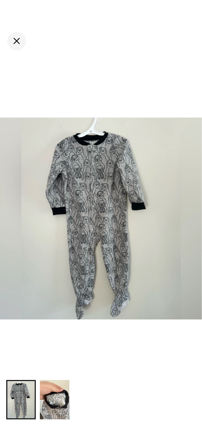 Carter's Footed Pajamas 18m Grey Monsters