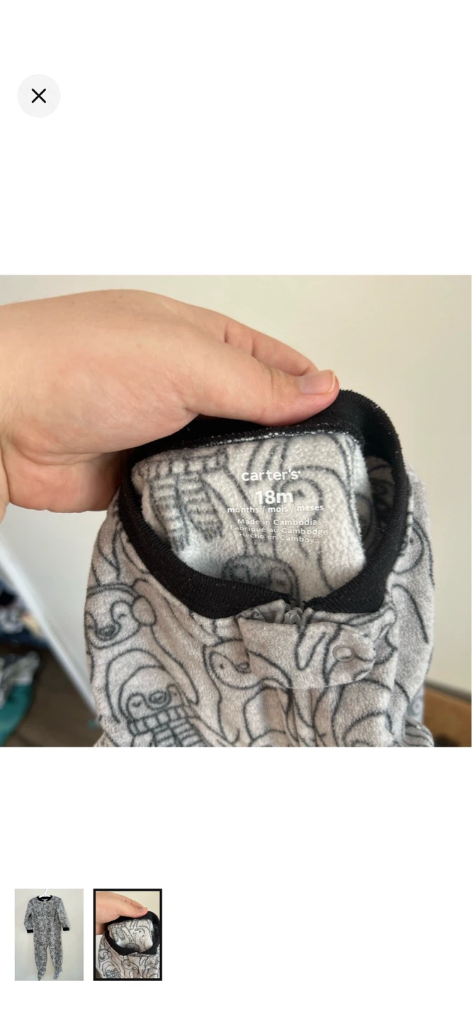 Carter's Footed Pajamas 18m Grey Monsters - photo 2