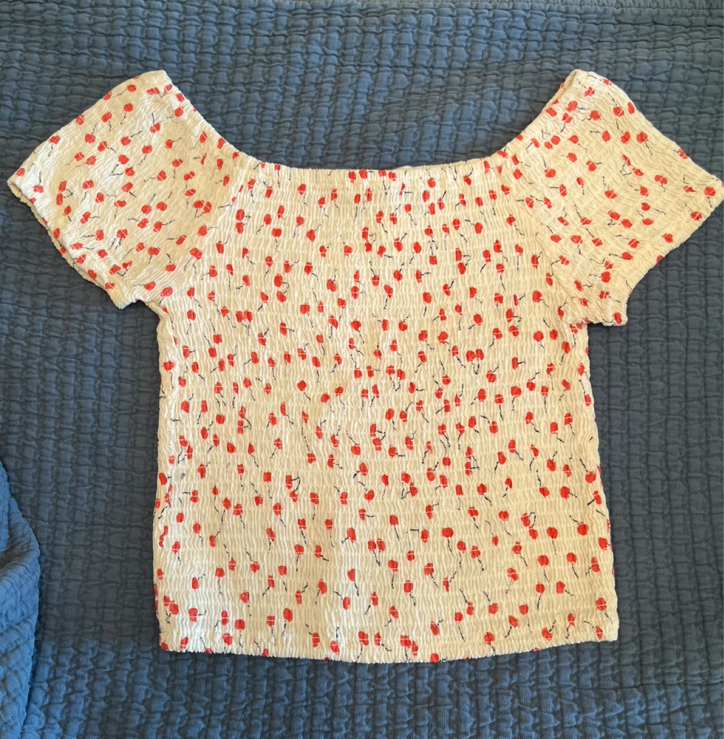 Lucky Brand Smocked Off-the-Shoulder Top - XS