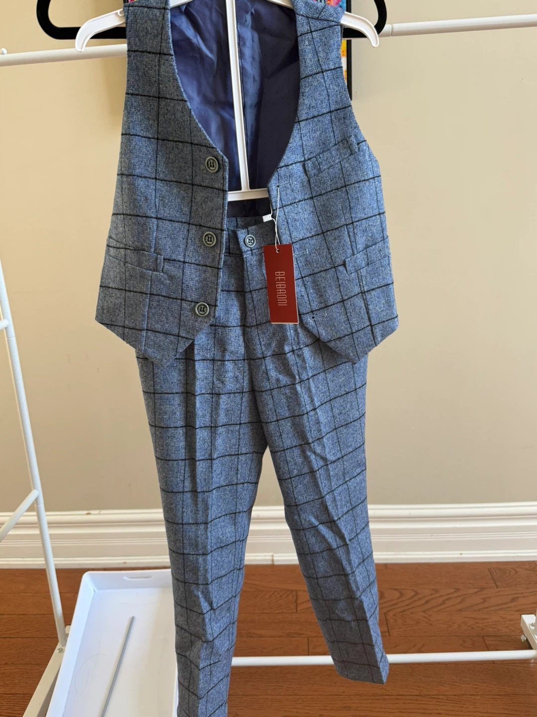 Kids Windowpane Vest & Dress Pants Set 🌟Brand New🌟