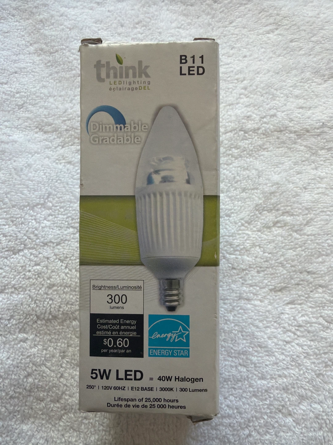 Think LED B11 Dimmable Light Bulb 300 Lumens 5W - photo 2