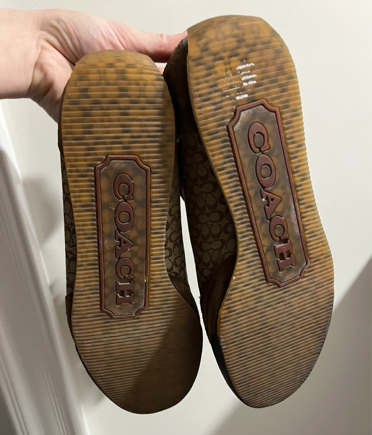 Y2K Coach Women's Brown Signature Suede Sneakers - photo 2