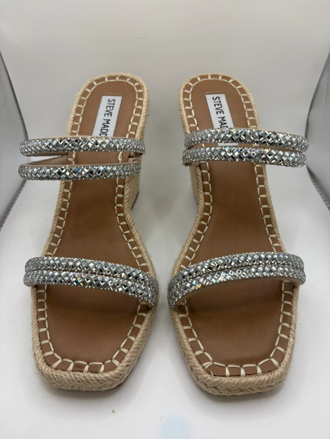 Size 7.5 - NEW! Steve Madden Wedge Sandals Embellished Straps