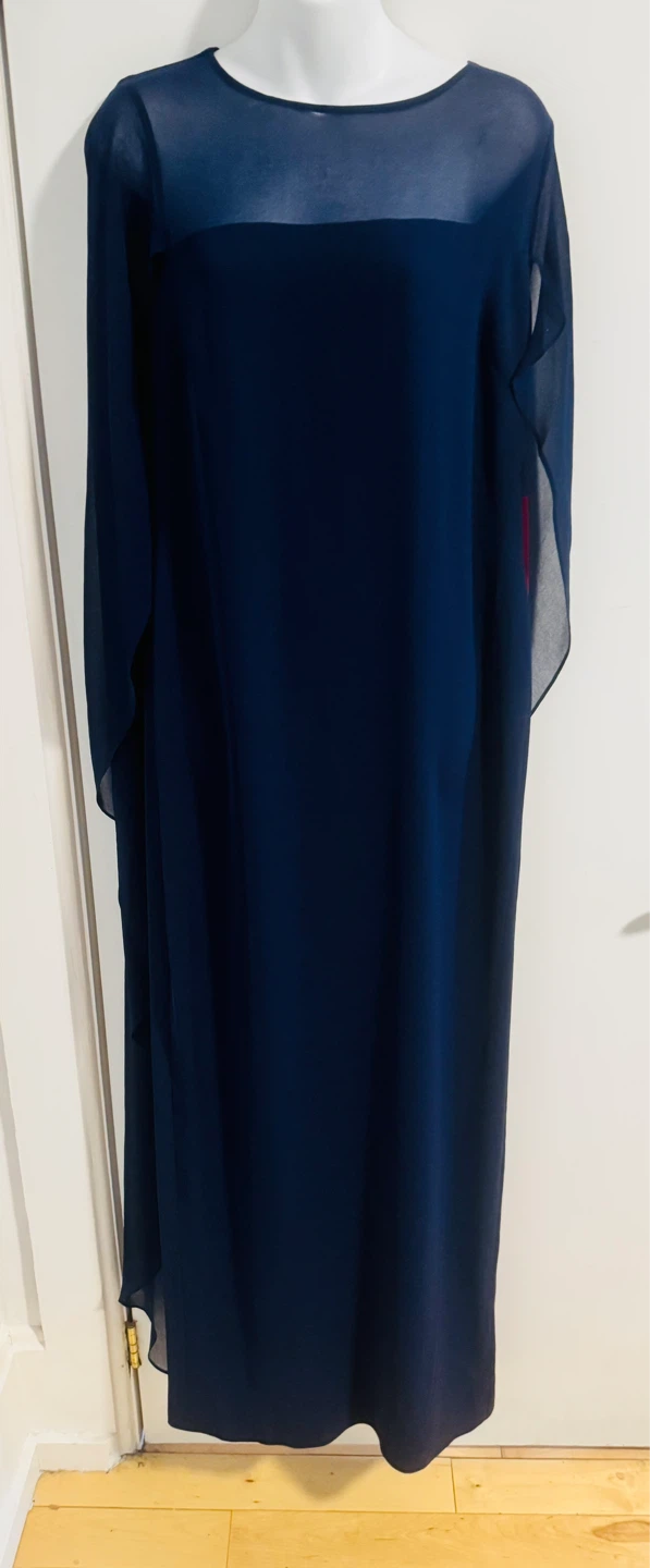 Robe longue LAUREN RALPH LAUREN bleu marine avec cape - photo 4