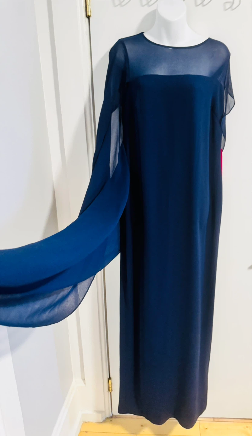 Robe longue LAUREN RALPH LAUREN bleu marine avec cape - photo 5