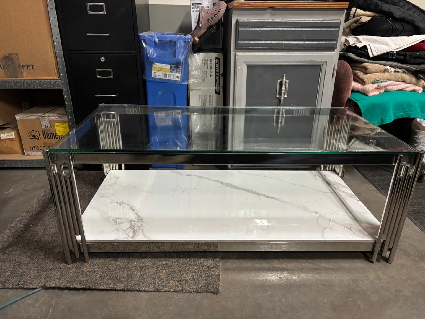 Contemporary  Rectangular Glass/marble Coffee Table