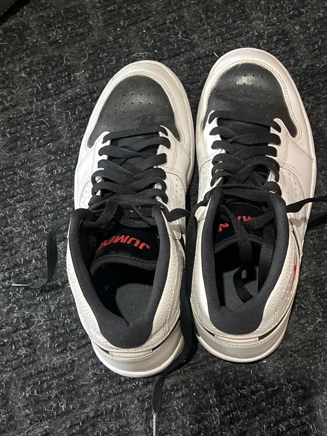 Air Jordan 1 Mid White Black Red Sneakers