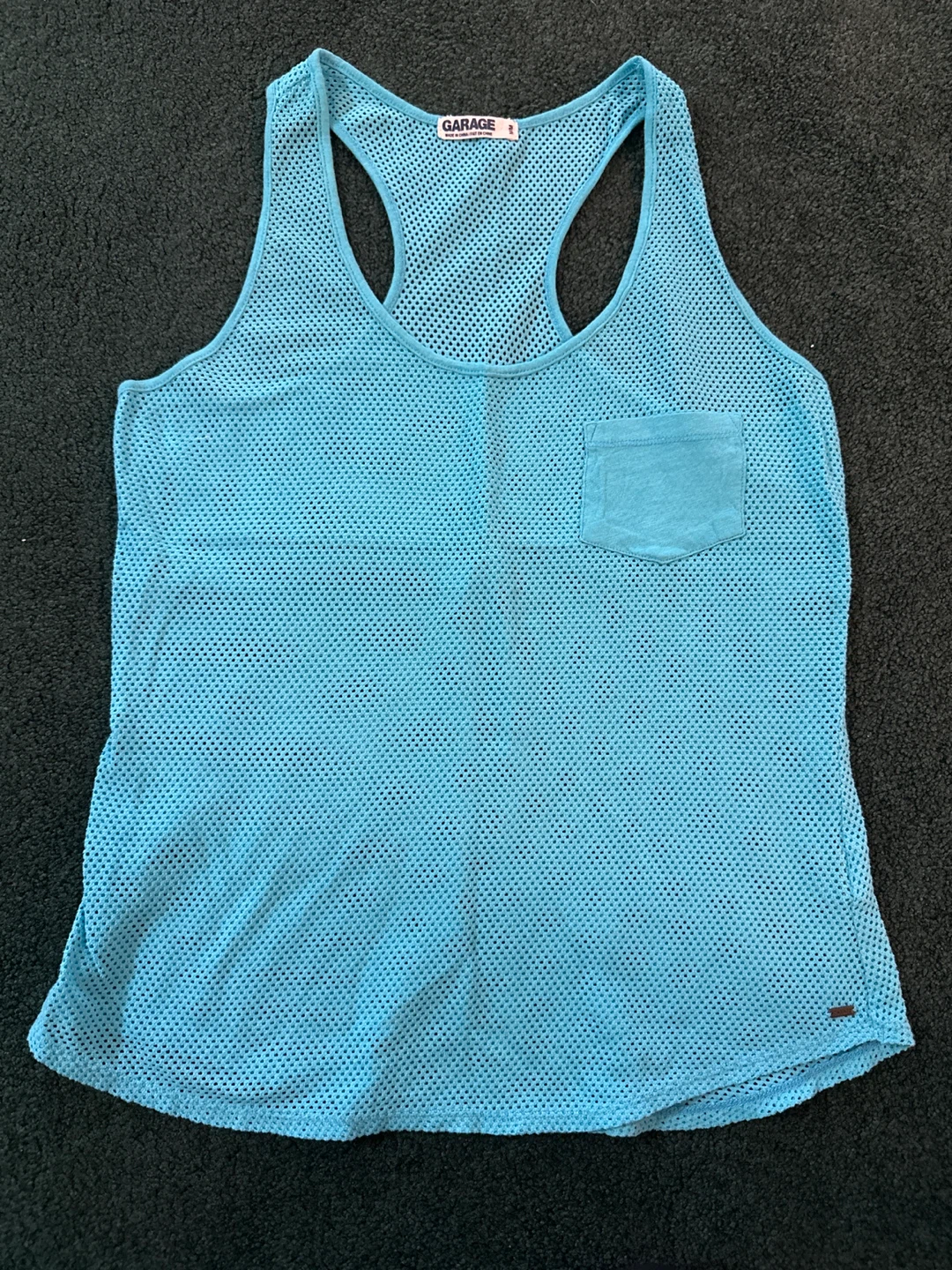 GARAGE Women's Blue Mesh Tank Top M/M