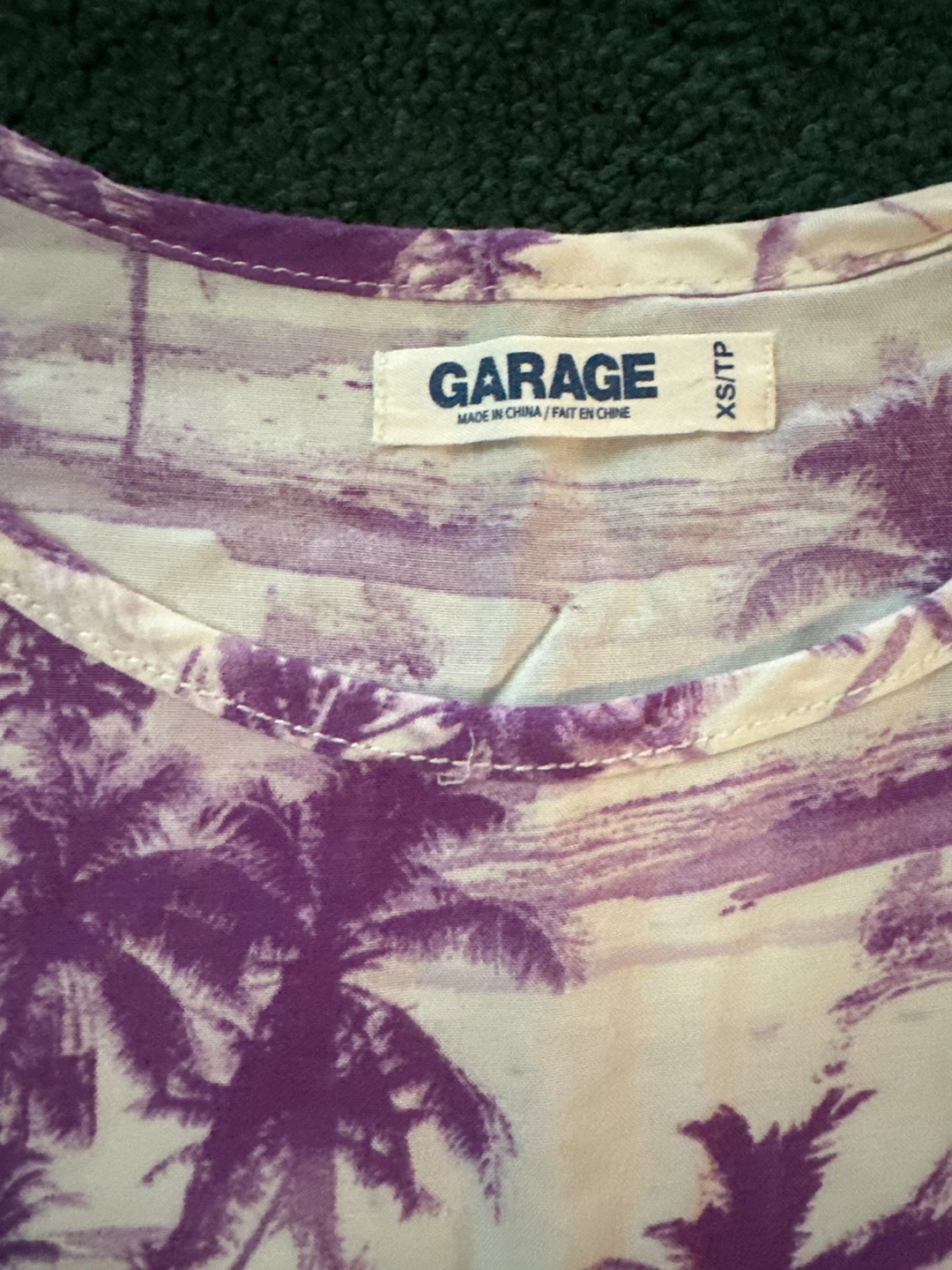 Garage Purple Palm Tree Print T-Shirt XS - photo 2