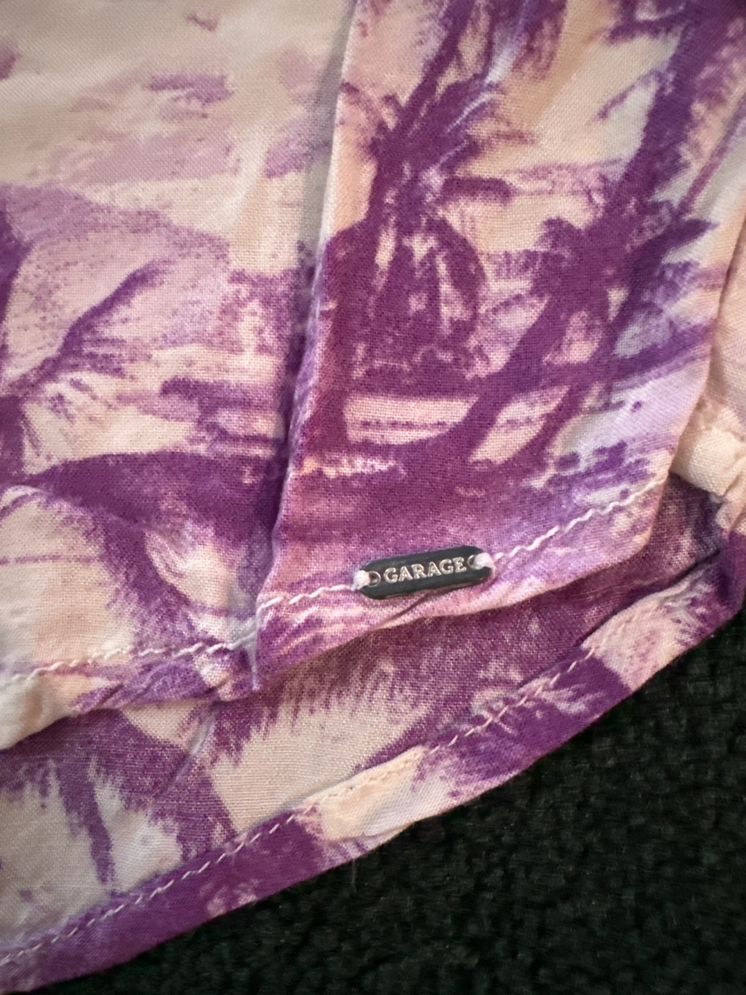 Garage Purple Palm Tree Print T-Shirt XS - photo 3