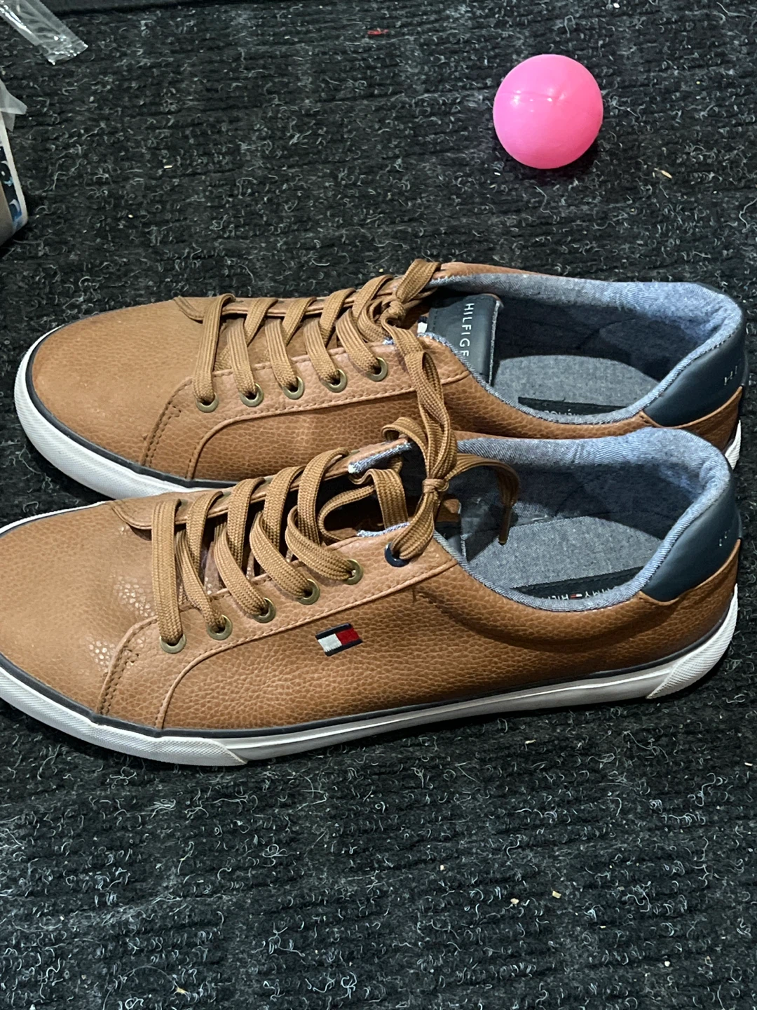 Tommy Hilfiger Men's Brown Faux Leather Sneakers Size 11 - photo 2