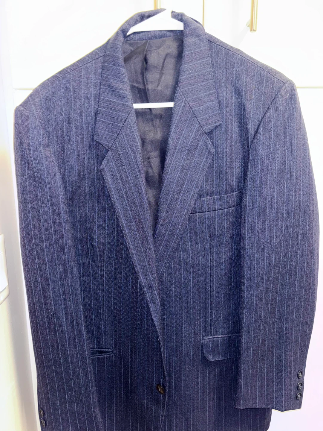 Navy Blue Pinstripe Blazer