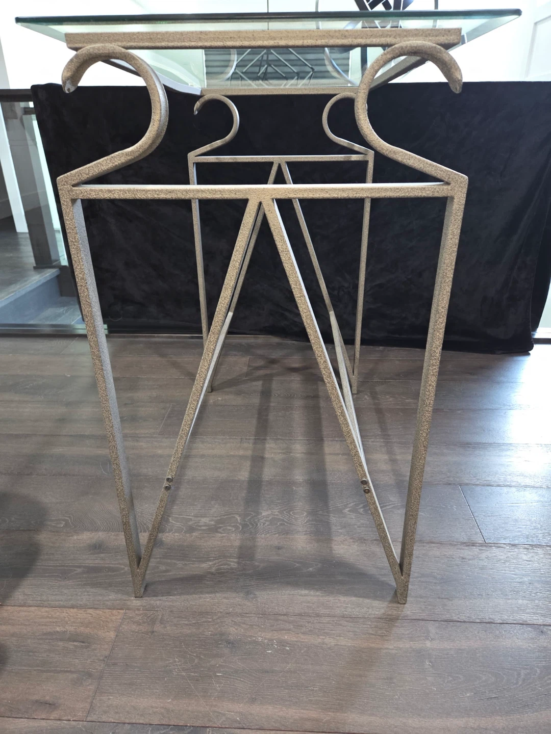 Glass Top Console Table with Metal Frame - photo 2
