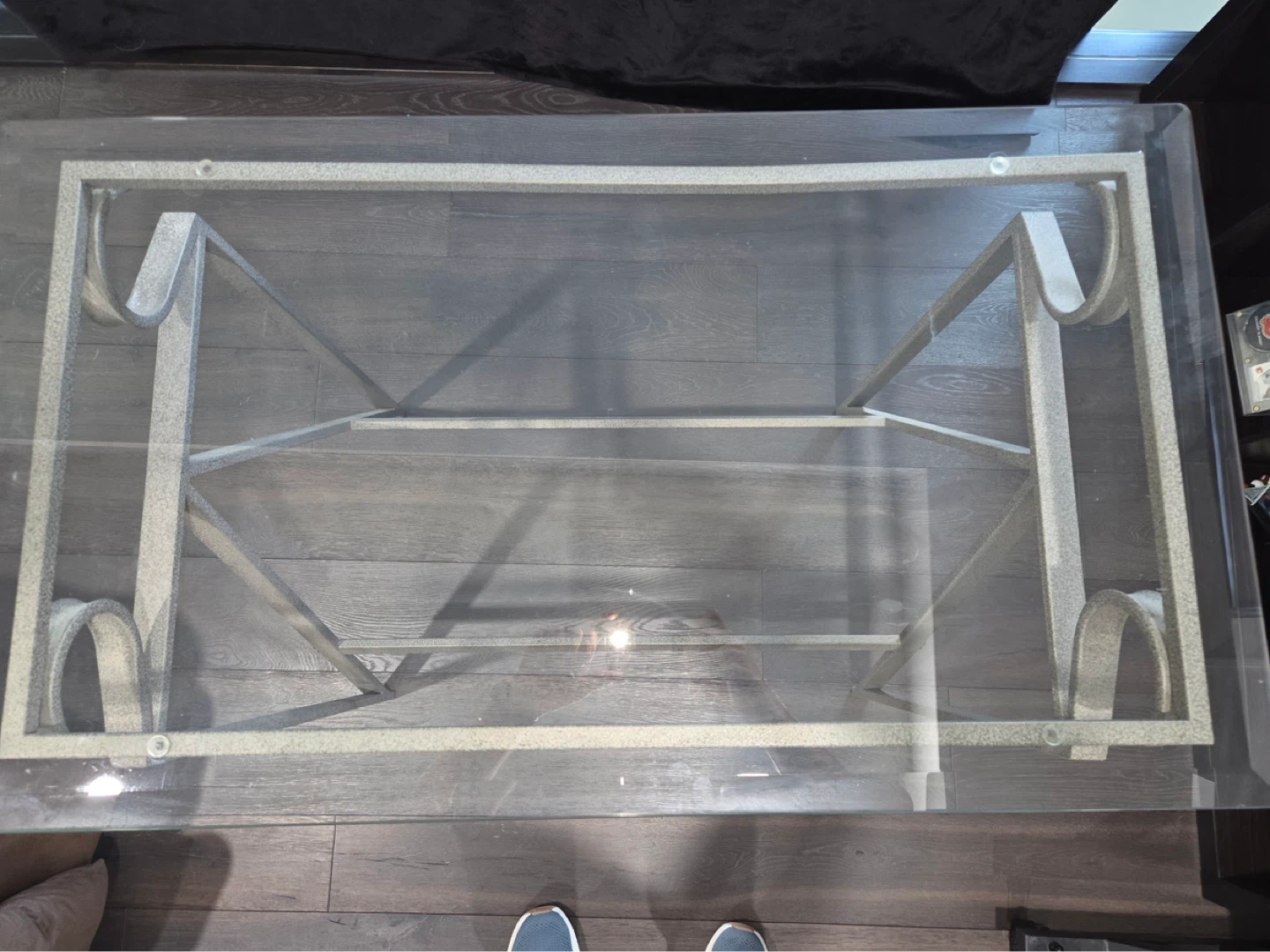 Glass Top Console Table with Metal Frame - photo 3