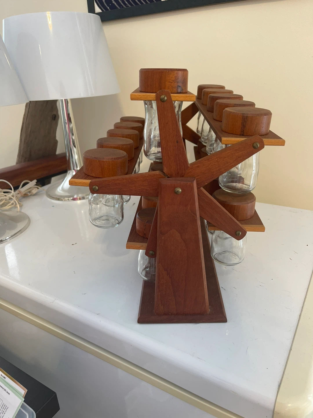Teak Carousel Spice Rack - photo 3