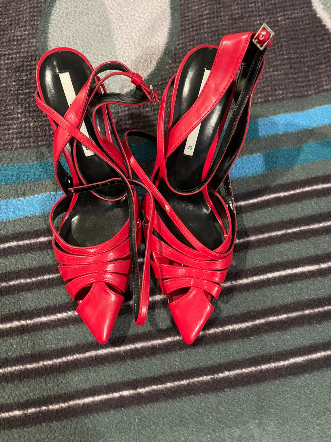 ZARA Red Strappy Heels Size 40