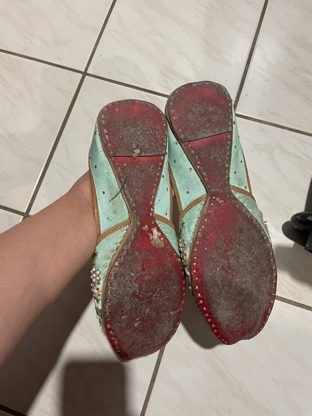 Embellished Mint Green Flats - Punjabi jutti - photo 3