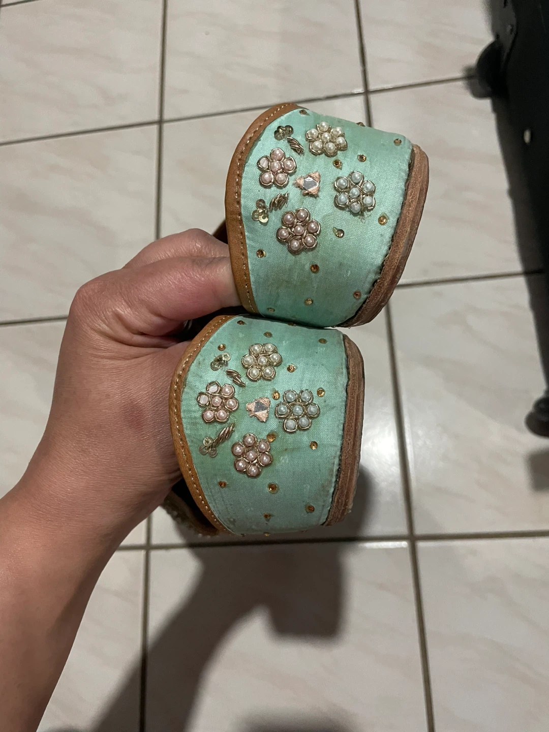 Embellished Mint Green Flats - Punjabi jutti - photo 2