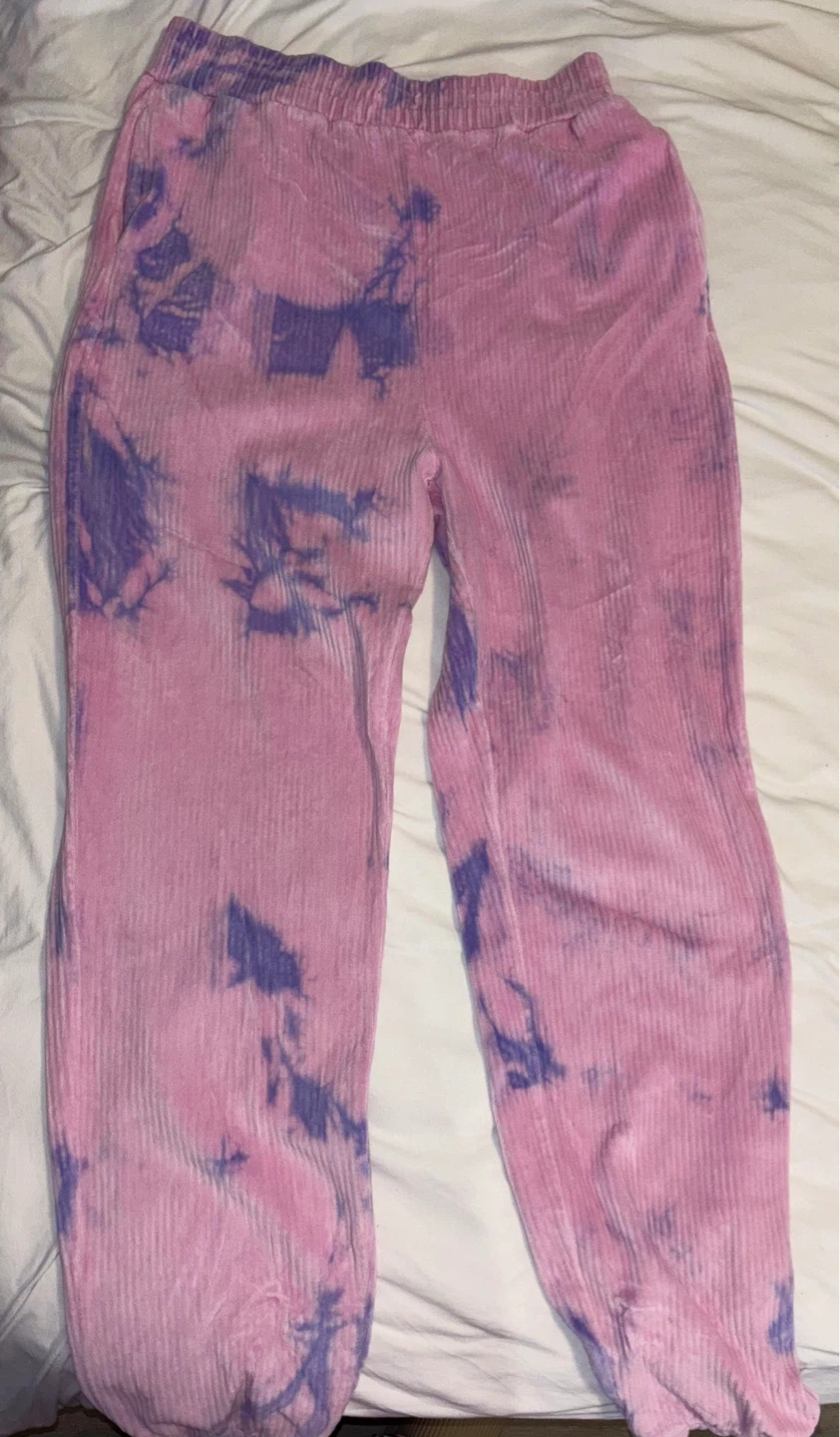 Pink and Purple Tie-Dye Corduroy Pants