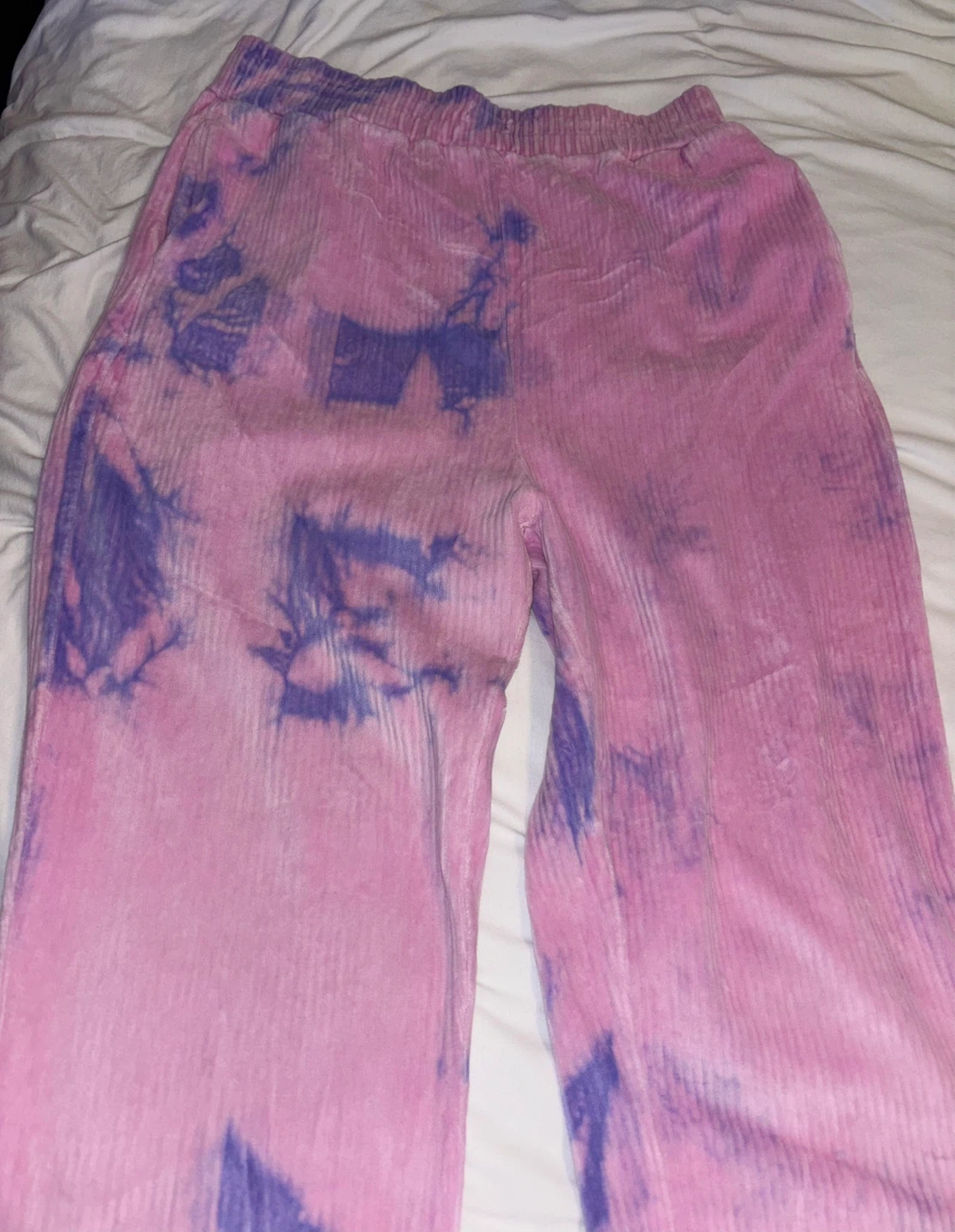 Pink and Purple Tie-Dye Corduroy Pants - photo 2