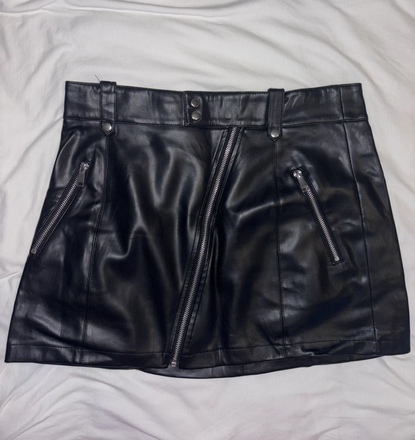 Black Faux Leather Mini Skirt