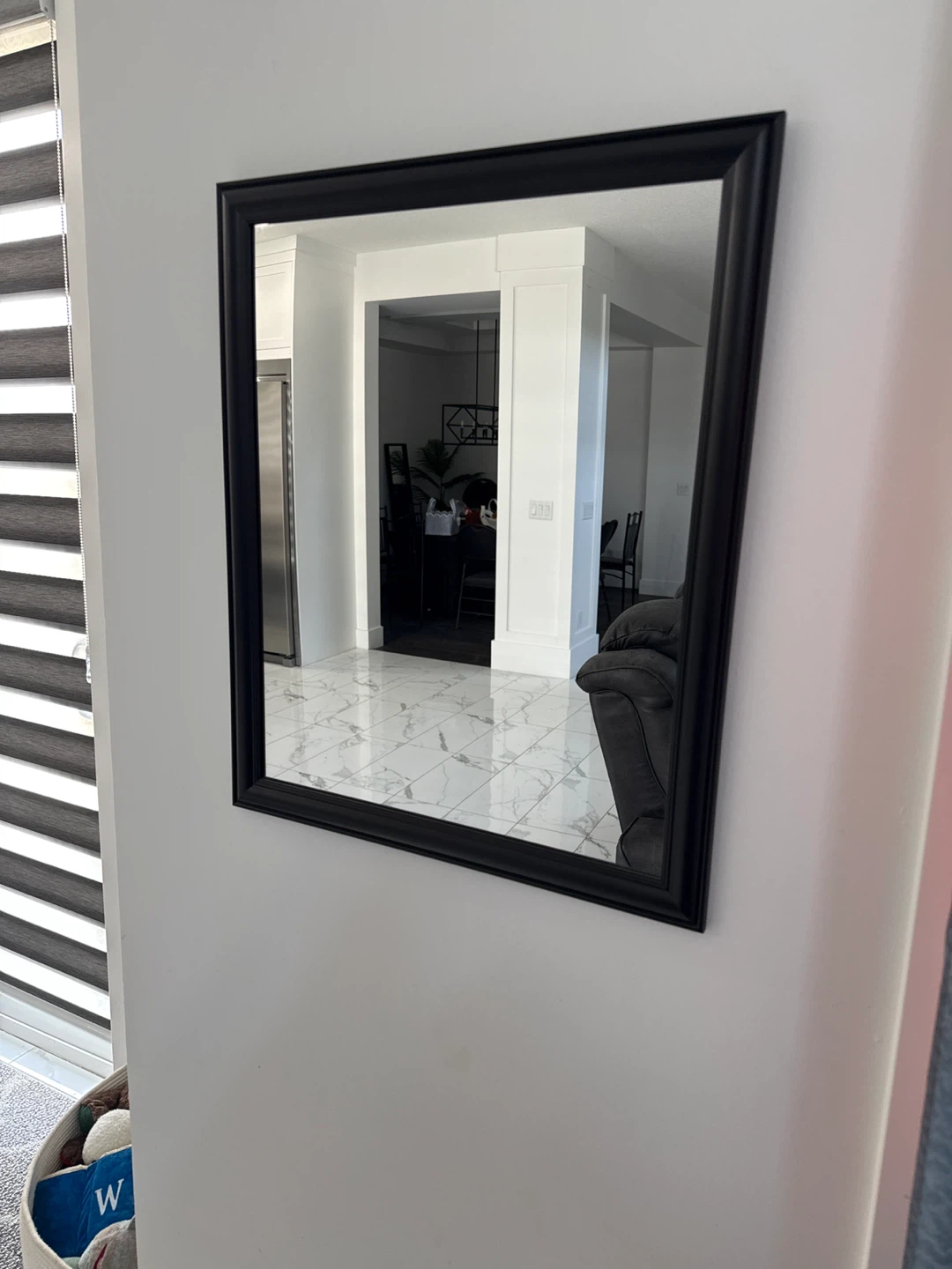 Black Framed Wall Mirror x2
