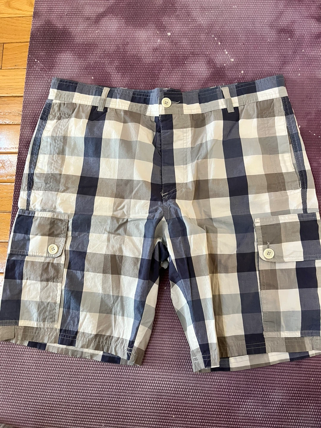 Zara Man Plaid Cargo Shorts - Size 34