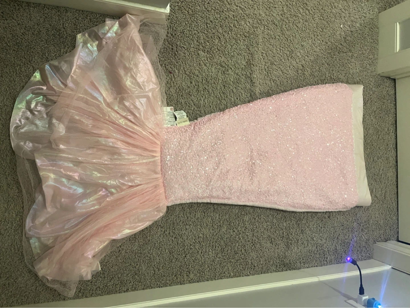 Girls Pink Sequin Mermaid Tail Dress