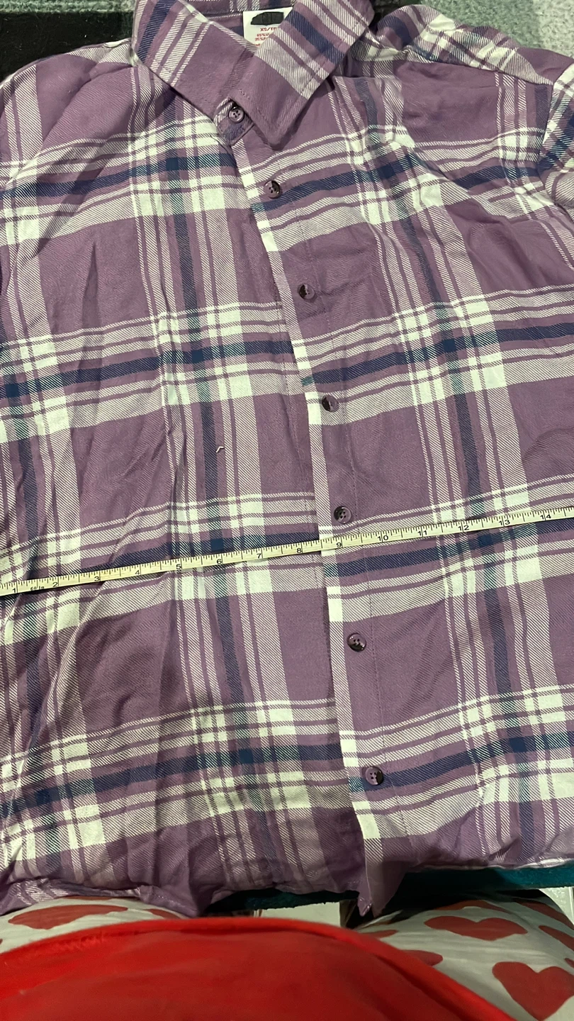Plaid Flannel Shirt lavender - photo 3