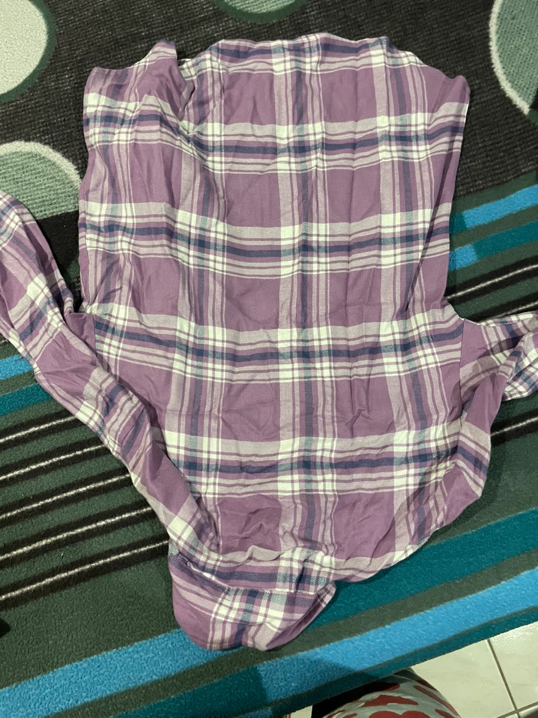 Plaid Flannel Shirt lavender - photo 2