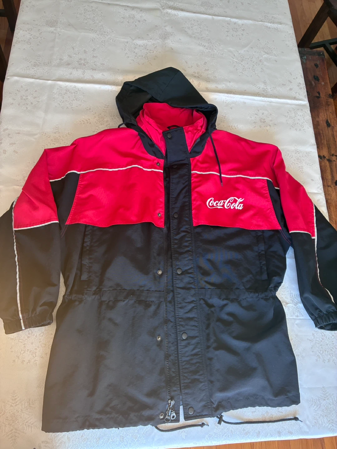 Coca-Cola Red Black Hooded Jacket XL