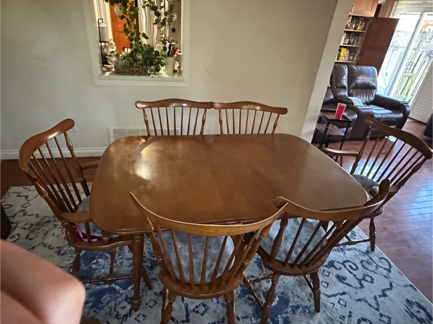 Wooden Dining Table with 6 Chairs