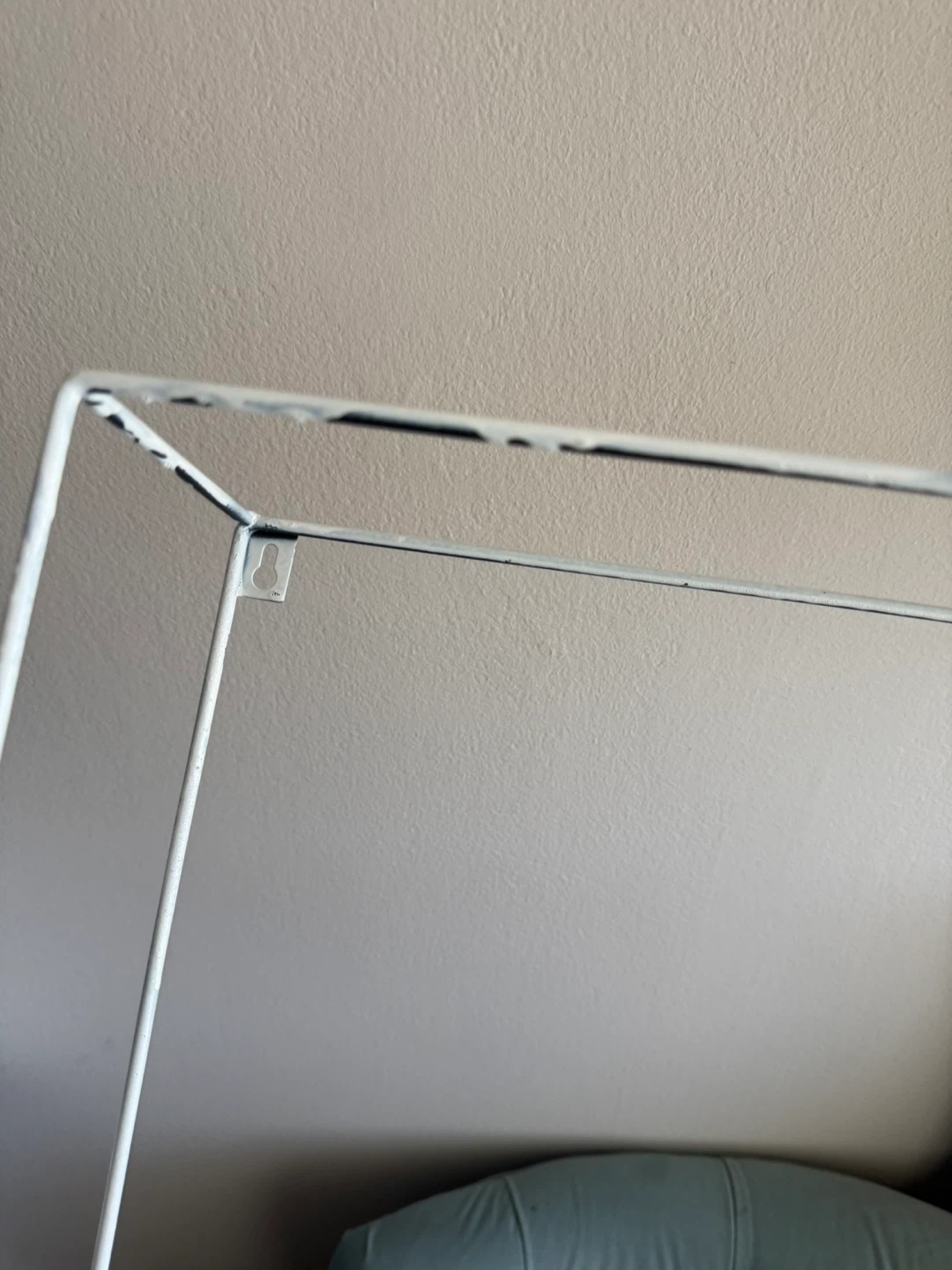 White Metal Floating Shelf with Wood Plank - photo 4