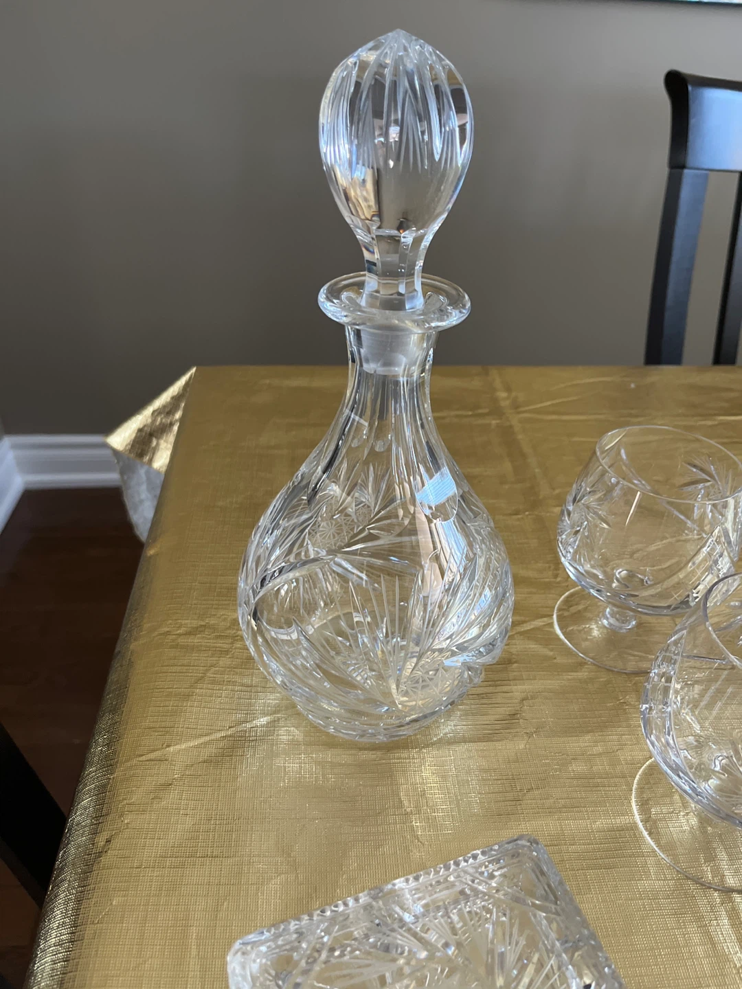 Pinwheel Crystal Glassware Set with Decanter and Serving Dishes - photo 2