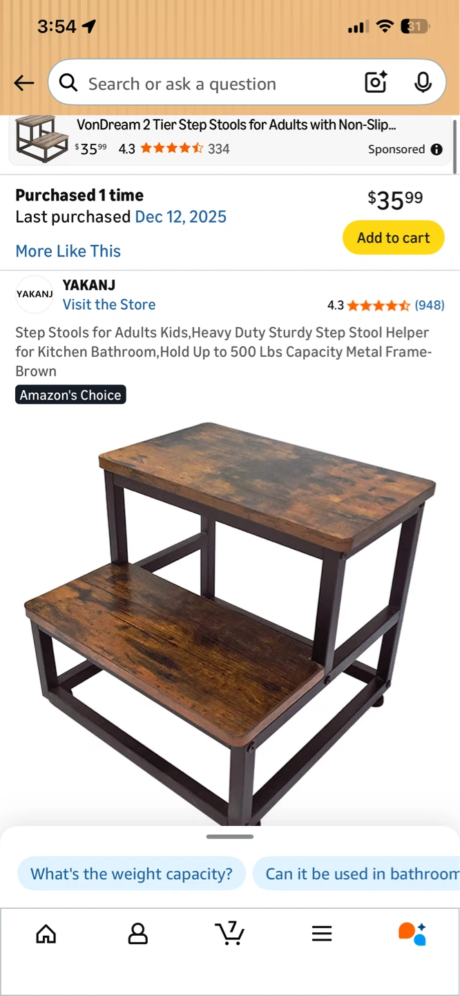 2-Tier Step Stool for Adults and Kids