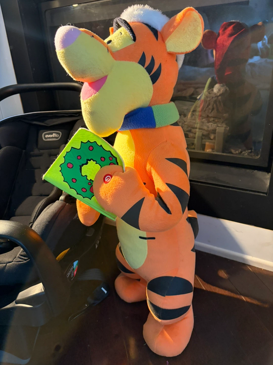 Tigger Plush with Christmas Wreath