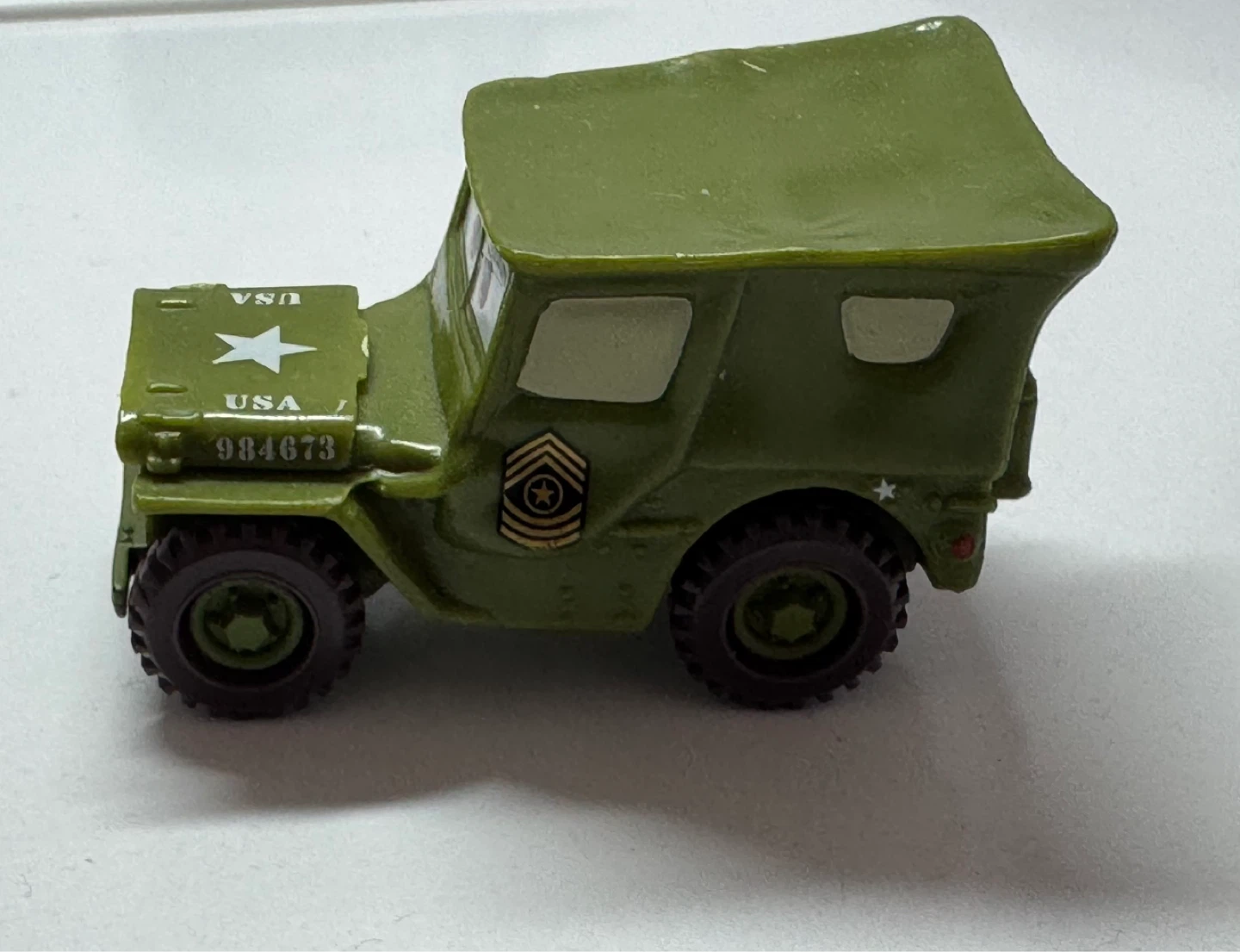 Disney Pixar WW2 Jeep Sarge #984673 die cast 2.5” - photo 3