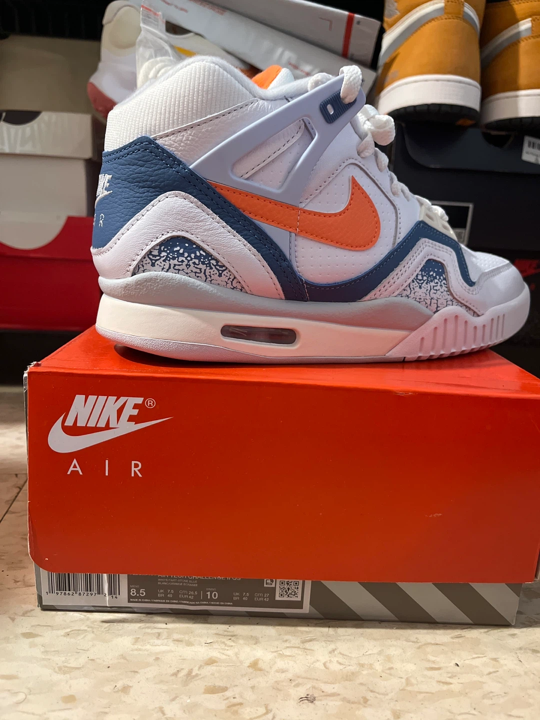 Nike Air Challenge Pro White Orange Blue Men's Tennis Shoes - photo 2