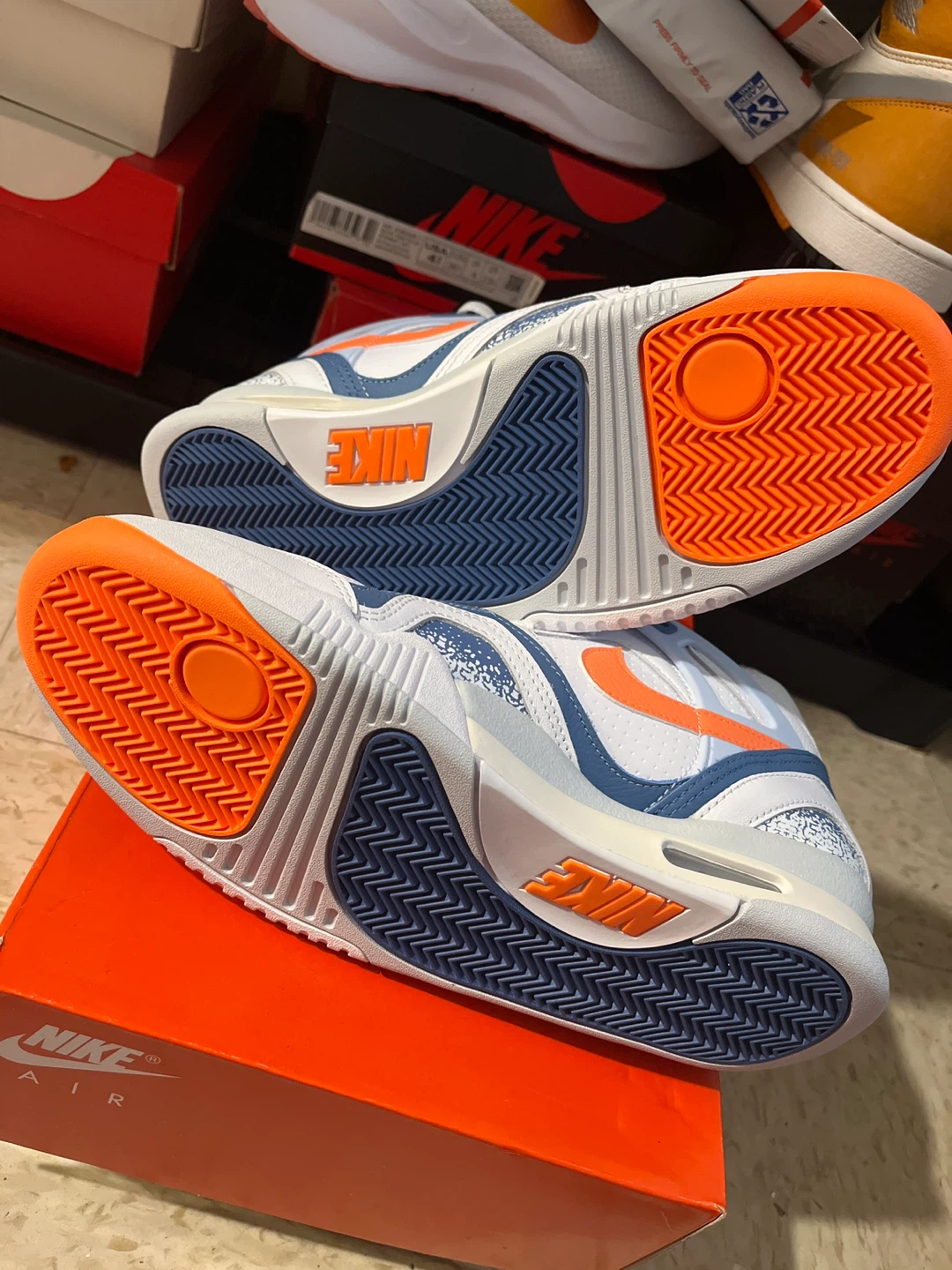 Nike Air Challenge Pro White Orange Blue Men's Tennis Shoes - photo 3