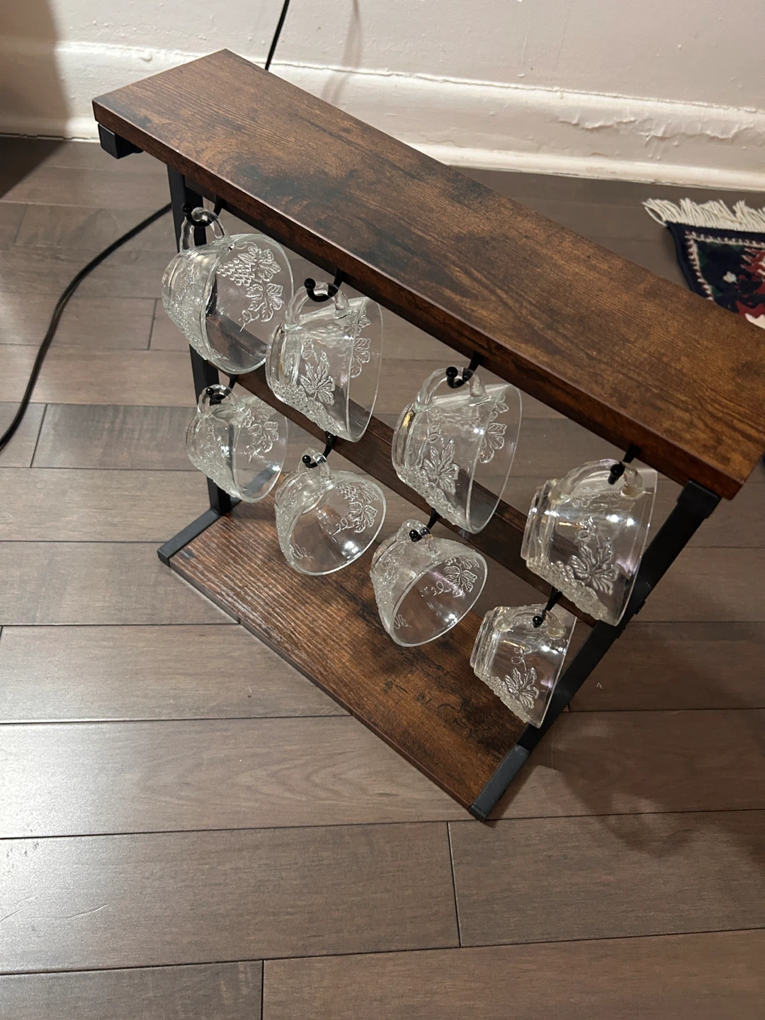 Rustic Wood and Metal 8-Cup Mug Holder - photo 3