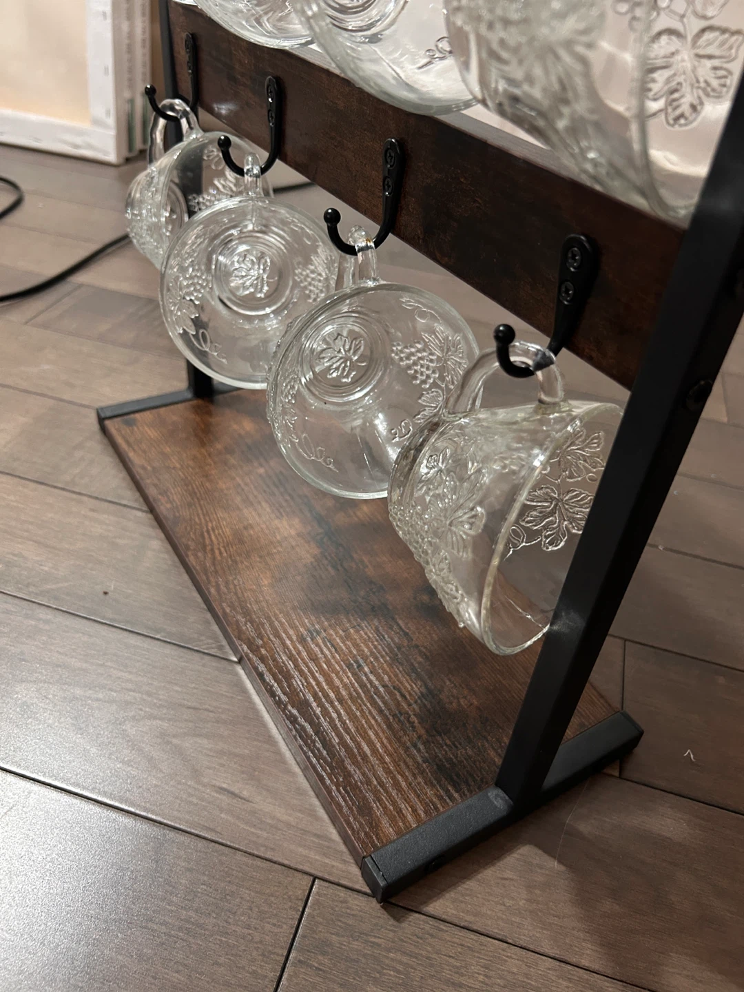 Rustic Wood and Metal 8-Cup Mug Holder - photo 4
