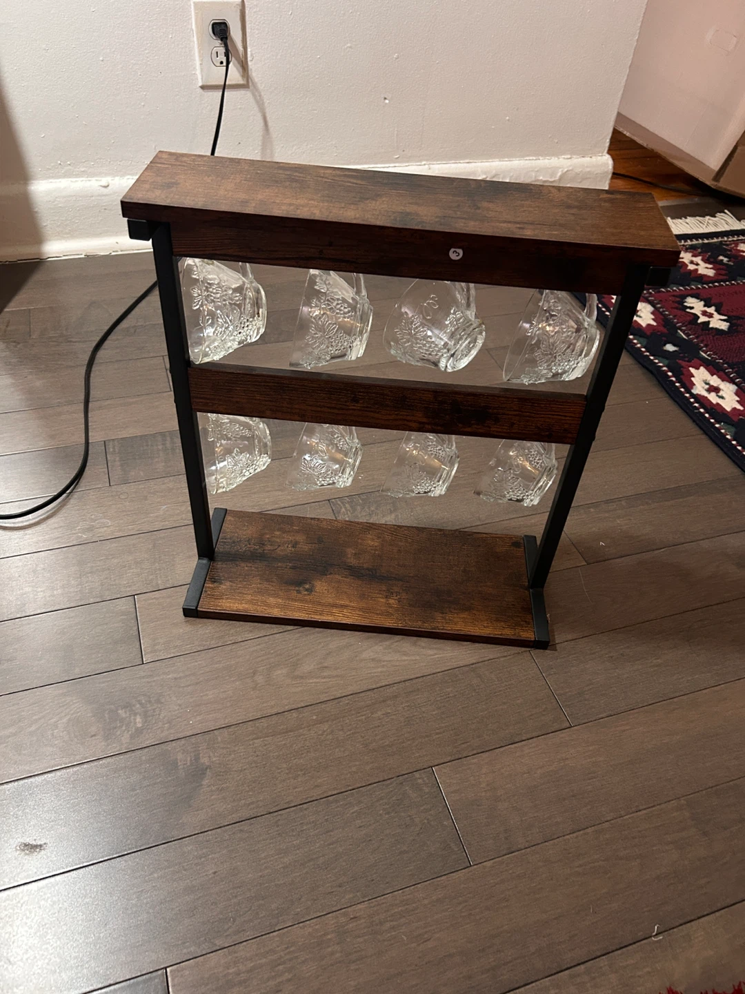 Rustic Wood and Metal 8-Cup Mug Holder - photo 2