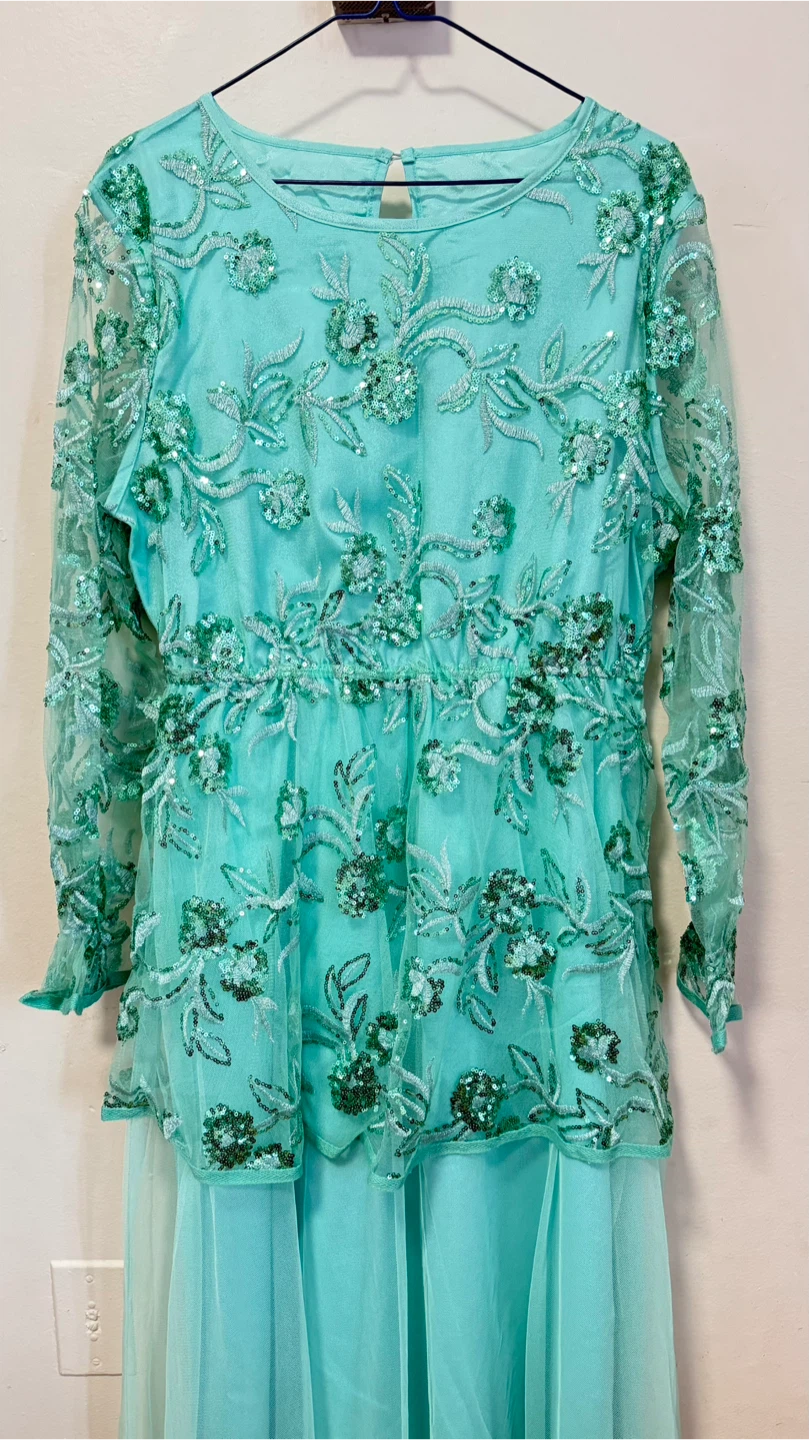 ‼️DECLUTTER‼️Mint Green Sequin Embellished Tulle Dress - photo 3