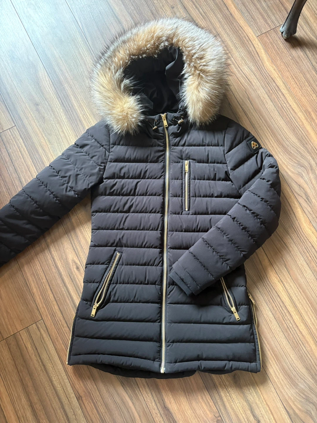 Women’s Moose Knuckles Black Puffer Jacket with Fur Hood - photo 2