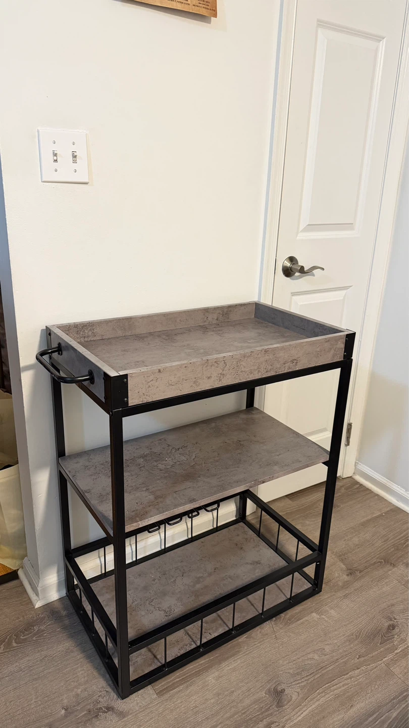 3-Tier Bar Cart with Wine Rack