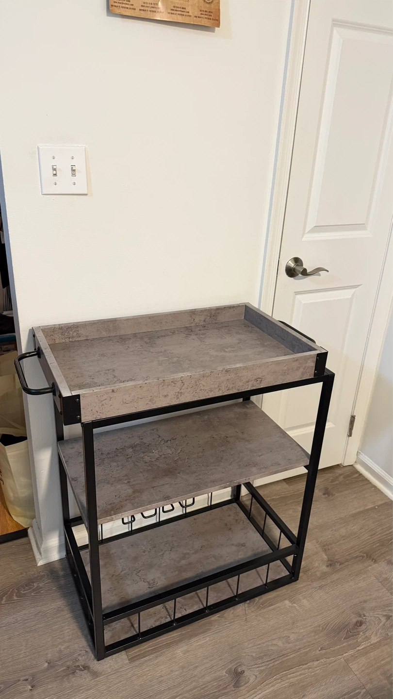 3-Tier Bar Cart with Wine Rack - photo 4