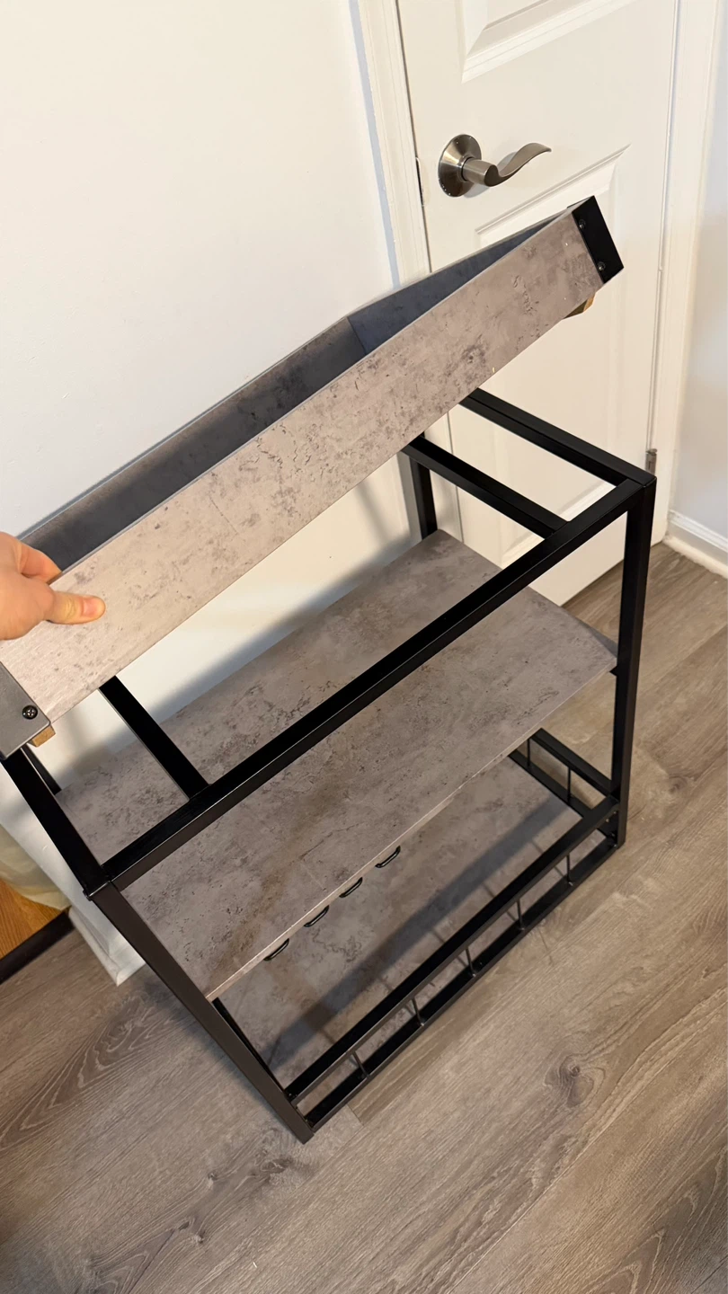 3-Tier Bar Cart with Wine Rack - photo 5
